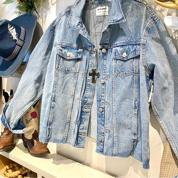 Upcycled patchwork denim rustic boho jacket w southwestern hippy vibe - Picture 11 of 16